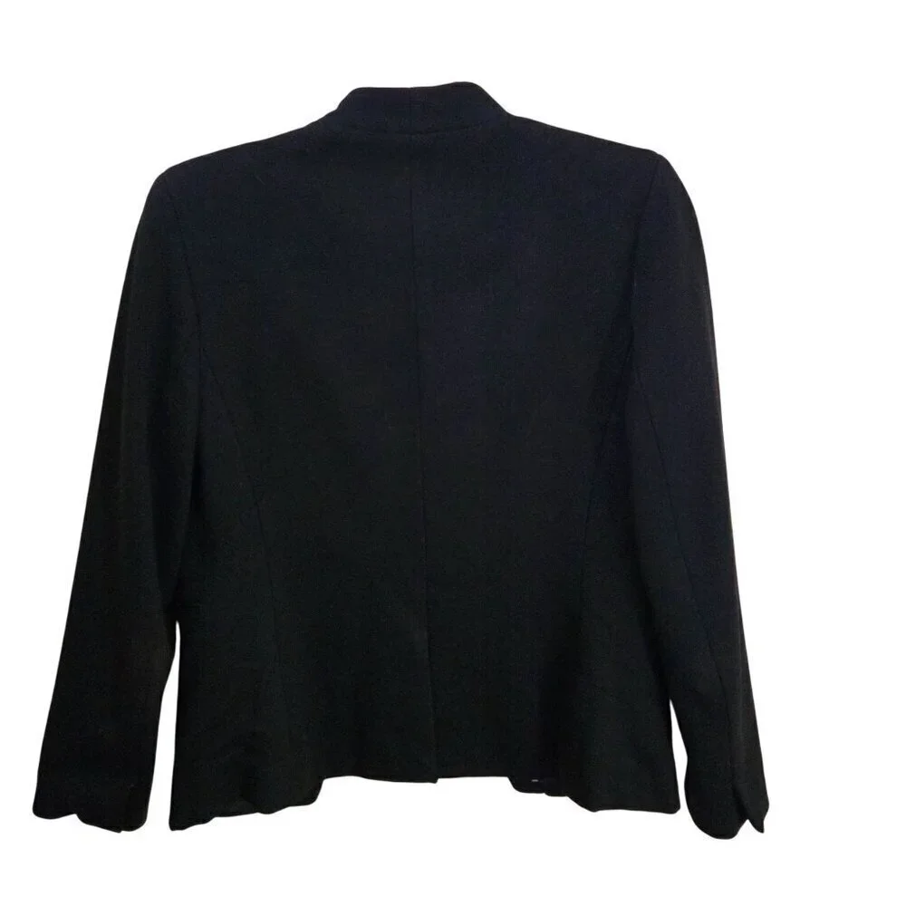 J. Crew 365 Going Out Blazer Stretch Twill Open Front Collarless Black Size 6
